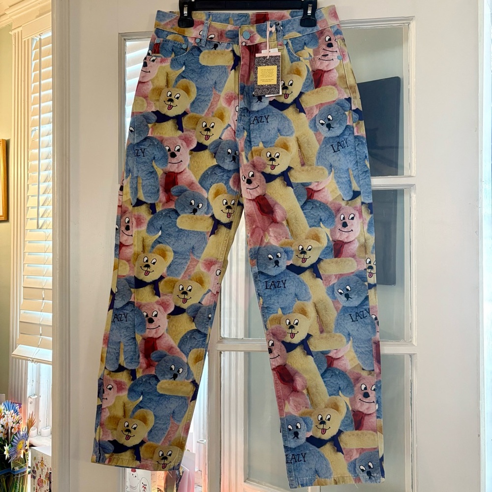 NWT Lazy Oaf Teddy Bear Jeans Size US 10 / UK 32” 🧸